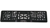 Рамка номерного знака с защелкой серебро "OPEL"