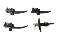 Ручка двери боковой наружная УАЗ с ключом, чёрная (к-т 4 шт.)